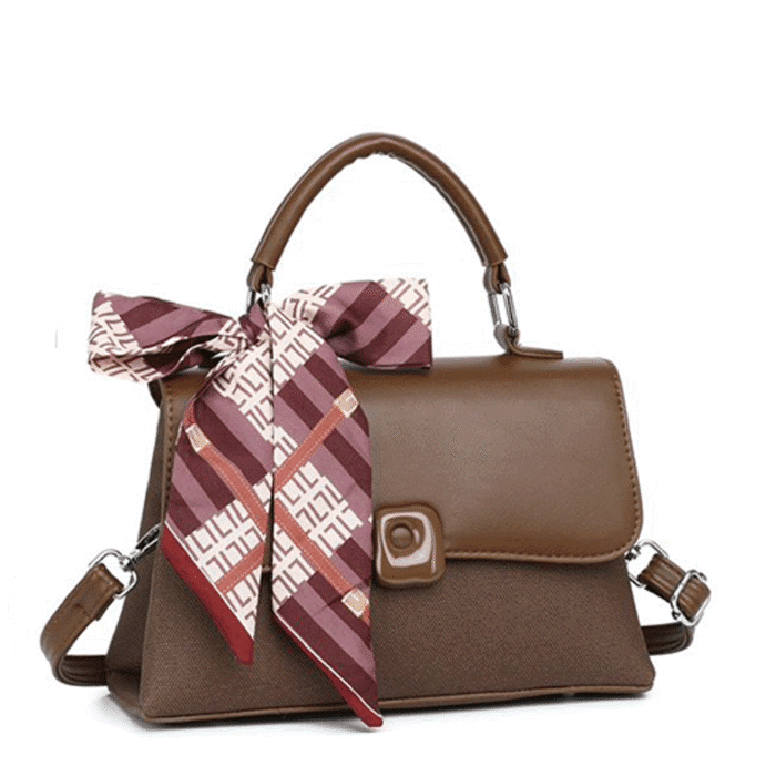 Elena Women's Handbag with Decorative Silk Scarf