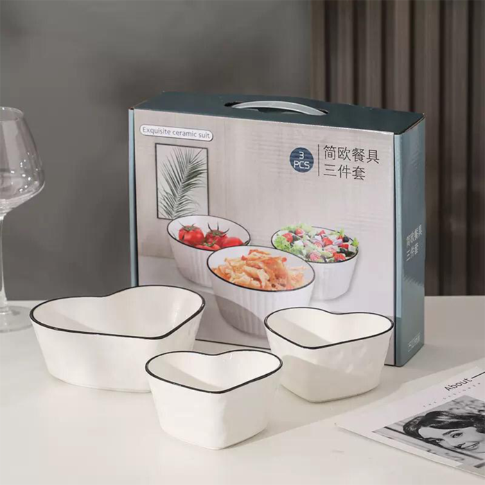 Heart Shaped 3 in 1 Bowl set