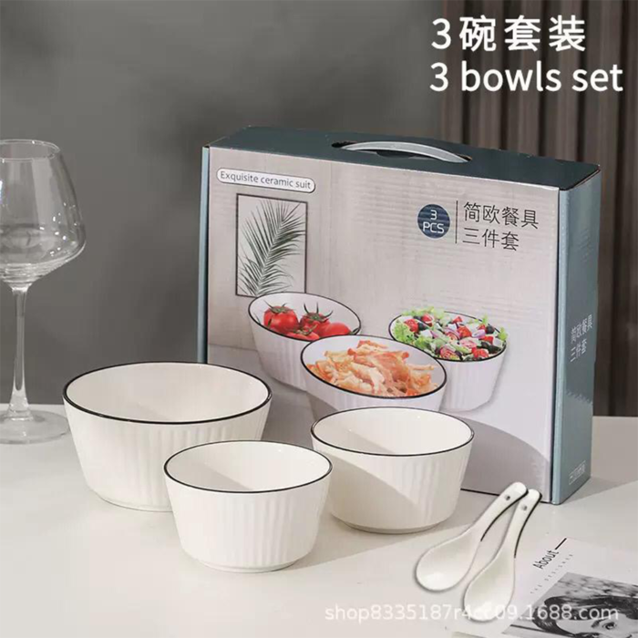 Round Shaped 3 in 1 Bowl set